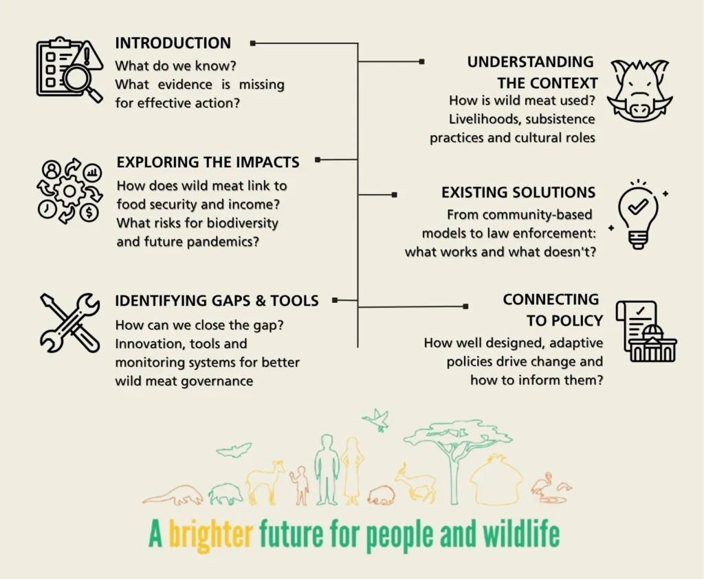 Structure of the Wild Meat Dialogues, connecting evidence to policy. FAO.
